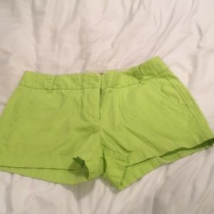 Lime Green J. Crew Chino shorts Size 8